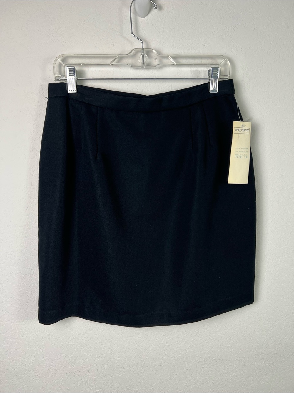 Easy Pieces New York Classic Black Pencil Mini Skirt Vintage Office Evening